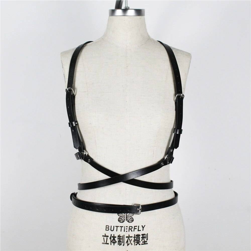 Women's Black Eco - Leather Techwear Harness - ATLAS 1