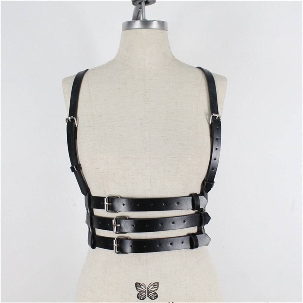 Women's Black Eco - Leather Techwear Harness - ATLAS 1
