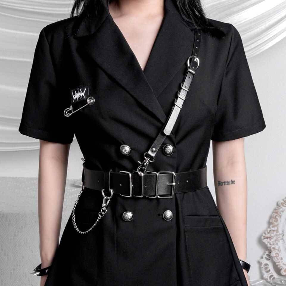 Women's Black Eco - Leather Techwear Harness - ATLAS 1