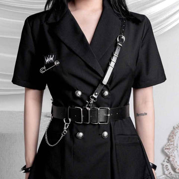 Women's Black Eco - Leather Techwear Harness - ATLAS 1