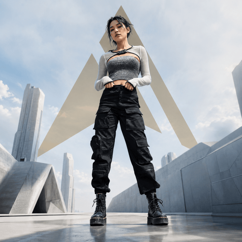 여성 techwear 카고 팬츠