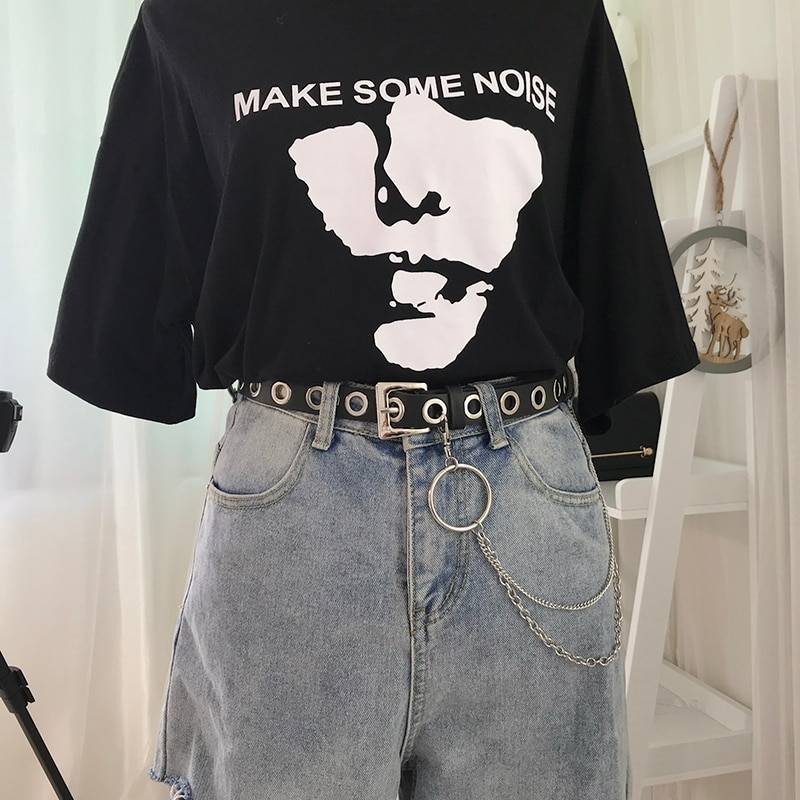 Women's Eco - Leather Rivet Belt with Multi - Layer Chain - ATLAS 1