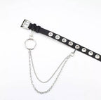 Women's Eco - Leather Rivet Belt with Multi - Layer Chain - ATLAS 1