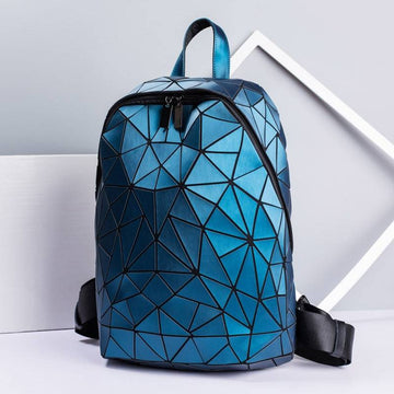 Women's Futuristic Mosaic Geometric Pattern Backpack - ATLAS 1