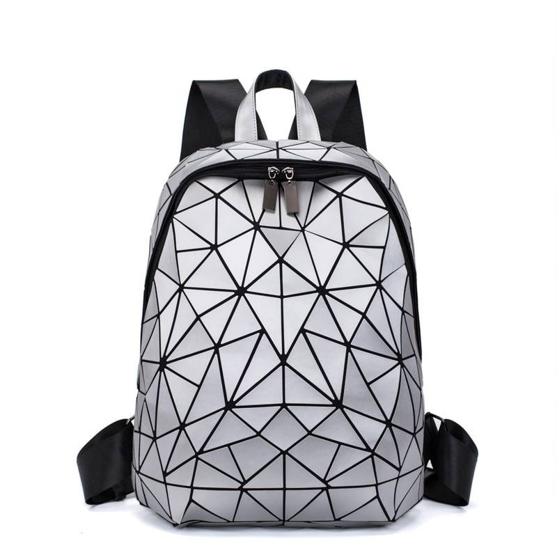 Women's Futuristic Mosaic Geometric Pattern Backpack - ATLAS 1