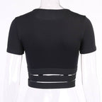 Women's Gothic Baby Girl Print Strappy Crop Top - ATLAS 1