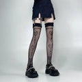 Women's Gothic Techwear Heart Patterned Stockings - ATLAS 1