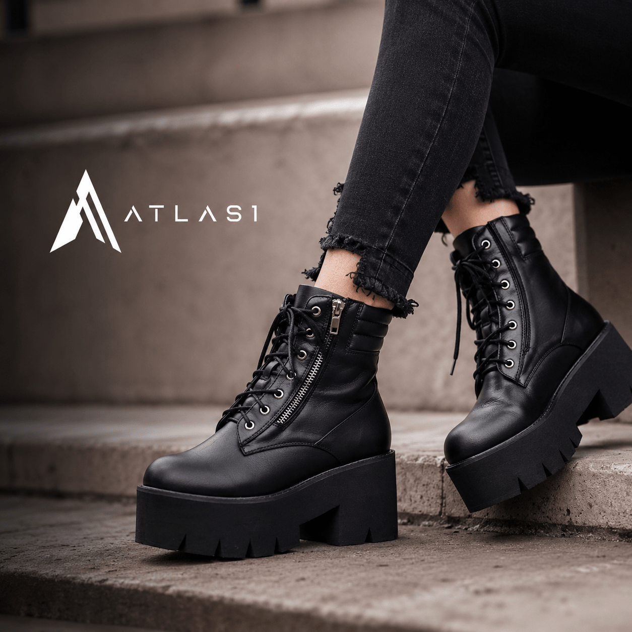 Women's High Platform Techwear Ankle Boots - ATLAS 1