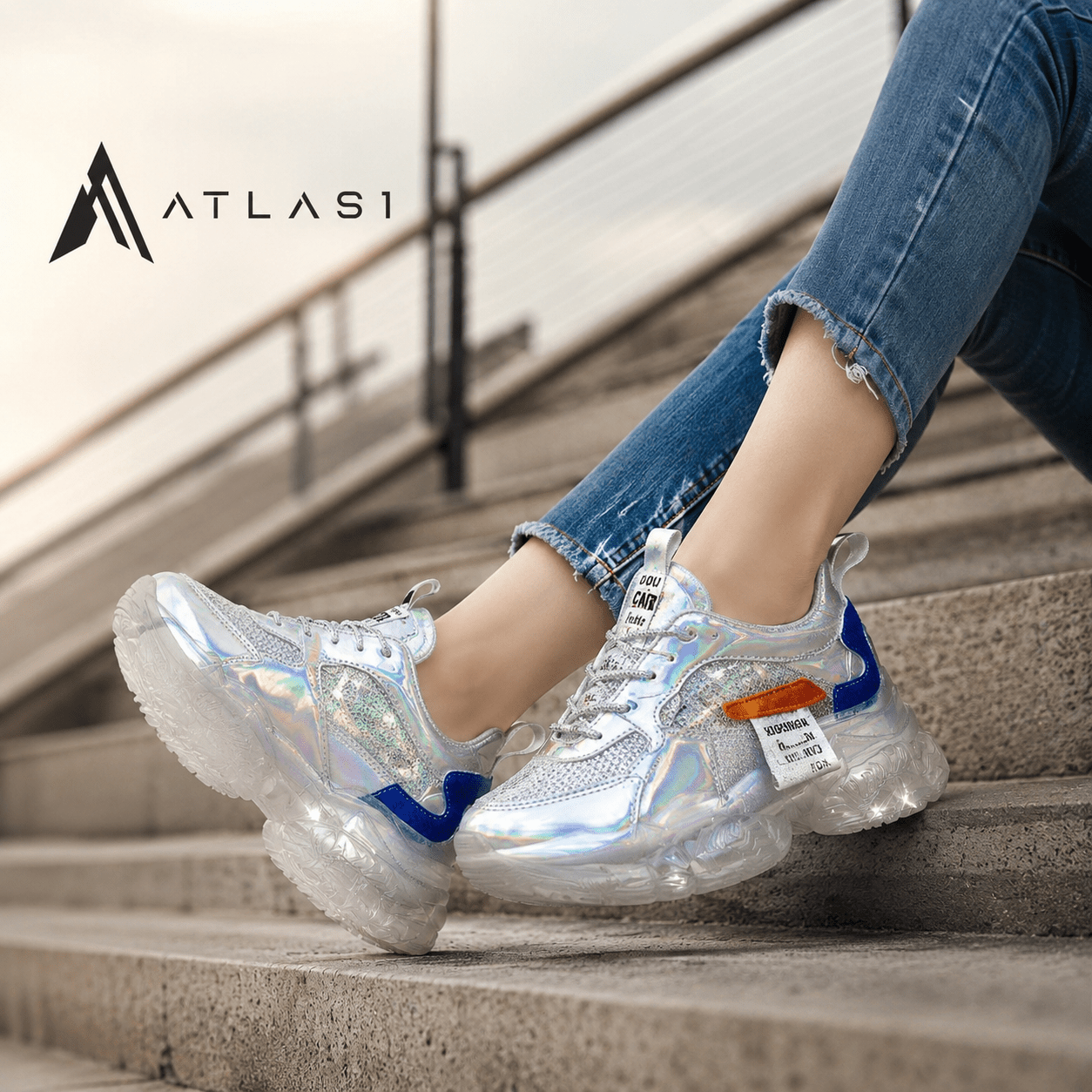 Women's Holographic Techwear Sneakers - ATLAS 1