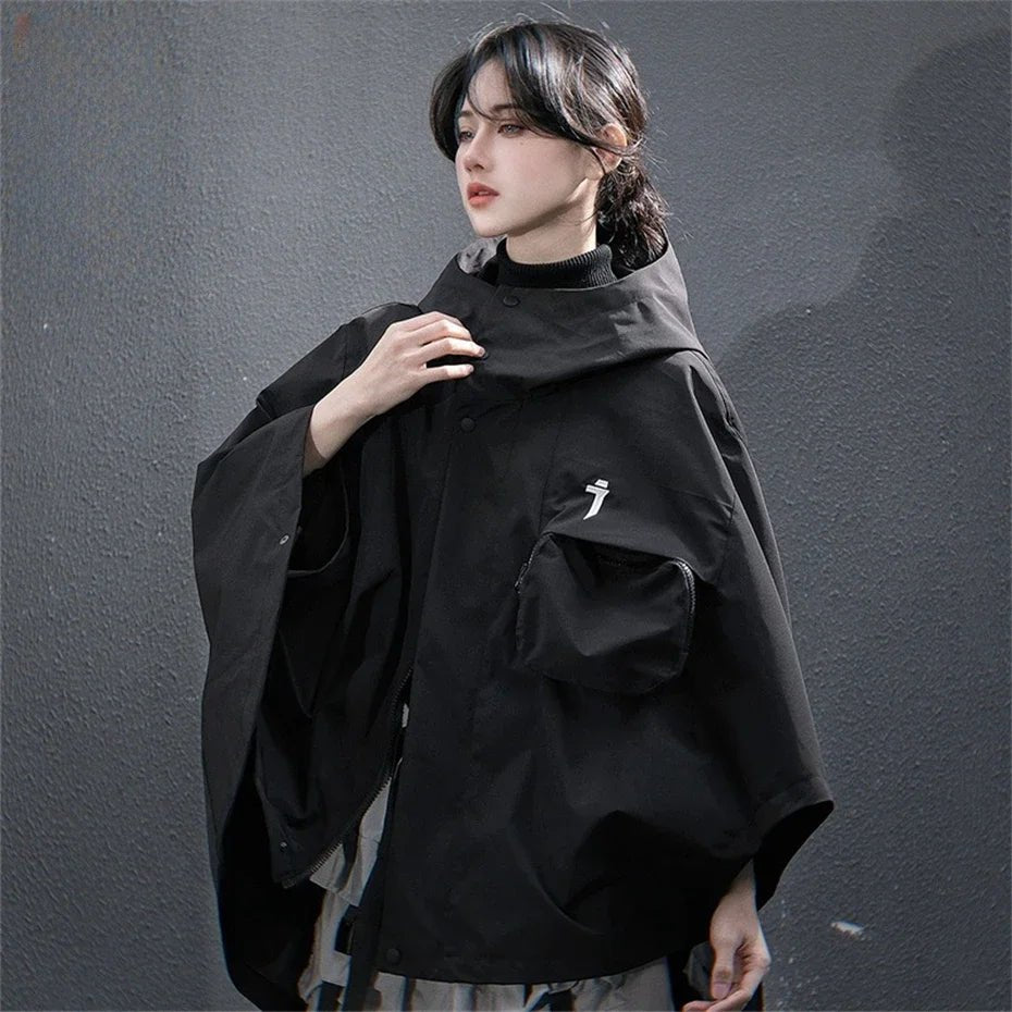 Women's Hooded Techwear Functional Cape Jacket - ATLAS 1
