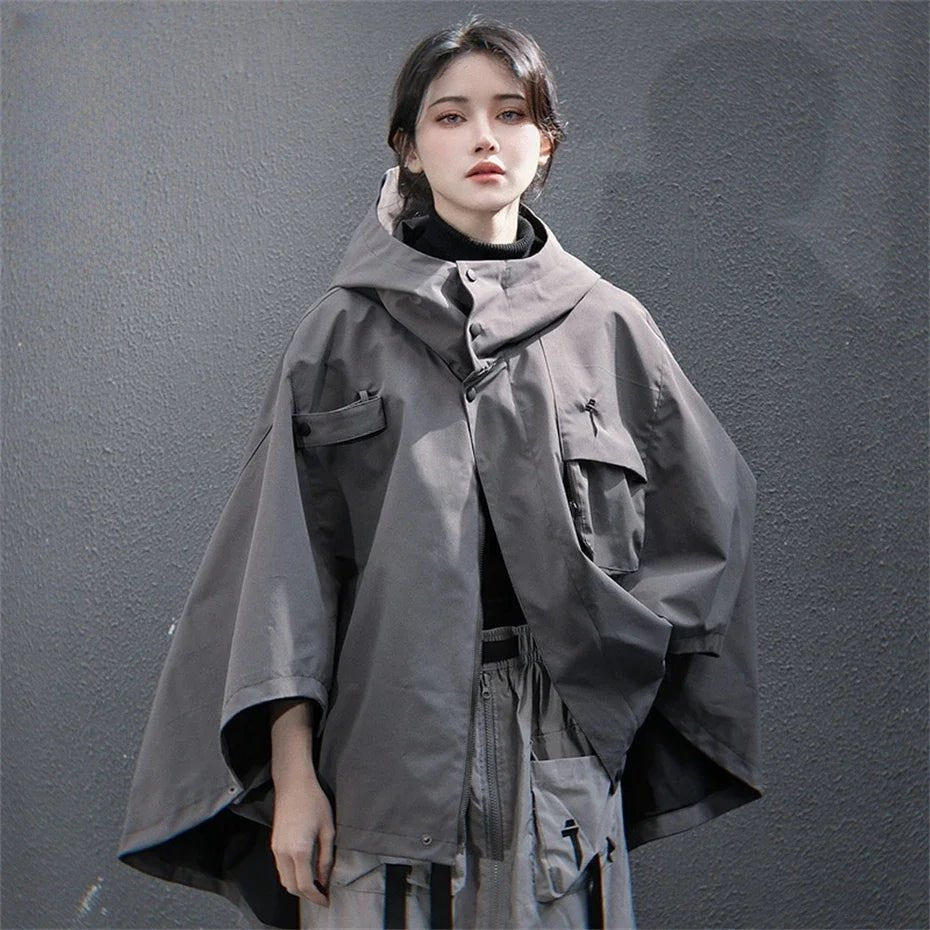 Women's Hooded Techwear Functional Cape Jacket - ATLAS 1