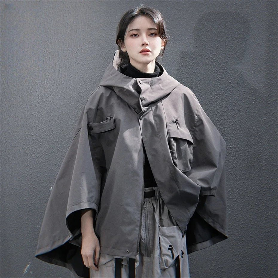 Women's Hooded Techwear Functional Cape Jacket - ATLAS 1