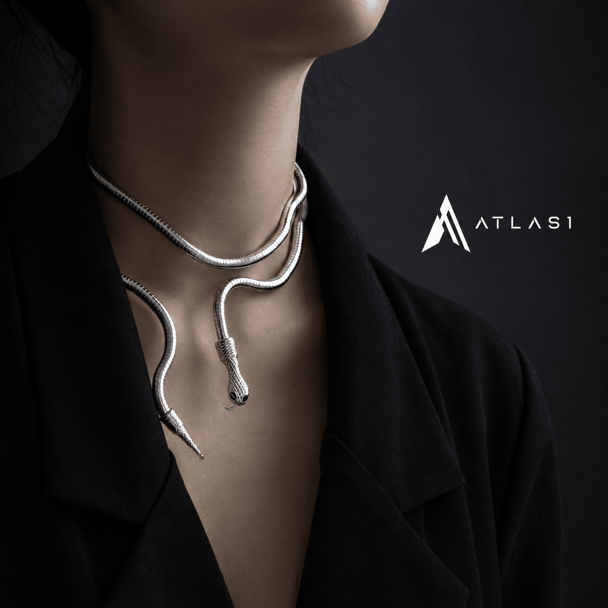 Women's Metal Snake Techwear Necklace - ATLAS 1