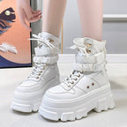 Women's Neon Green Chunky Techwear Boots - ATLAS 1