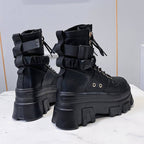 Women's Neon Green Chunky Techwear Boots - ATLAS 1