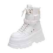 Dámské neonově zelené chunky boty – techwear styl