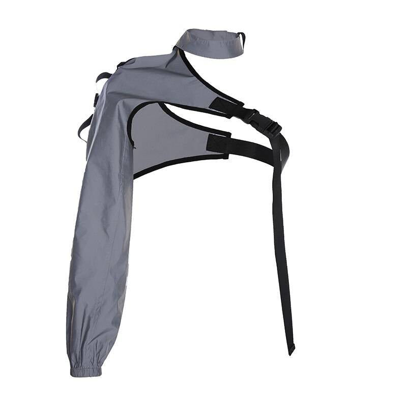 Women's Neon Green One Shoulder Techwear Crop Top - ATLAS 1