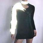 Women's Neon Green One Shoulder Techwear Crop Top - ATLAS 1