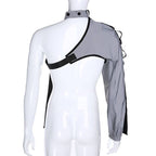 Women's Neon Green One Shoulder Techwear Crop Top - ATLAS 1