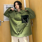 Women's Oversized Contrast Pocket Techwear Jacket - ATLAS 1