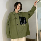 Women's Oversized Contrast Pocket Techwear Jacket - ATLAS 1