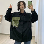 Women's Oversized Contrast Pocket Techwear Jacket - ATLAS 1