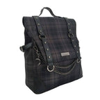 Women's Plaid Leather Gothic Techwear Backpack - ATLAS 1