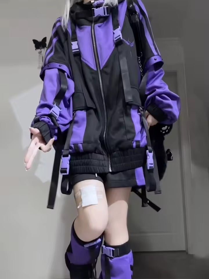 Women's Purple Techwear Jacket - ATLAS 1