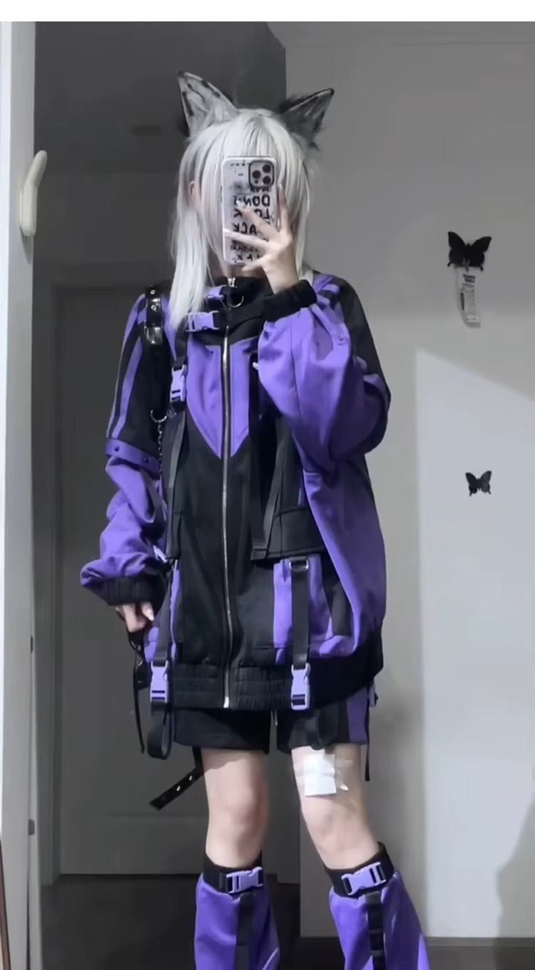 Women's Purple Techwear Jacket - ATLAS 1