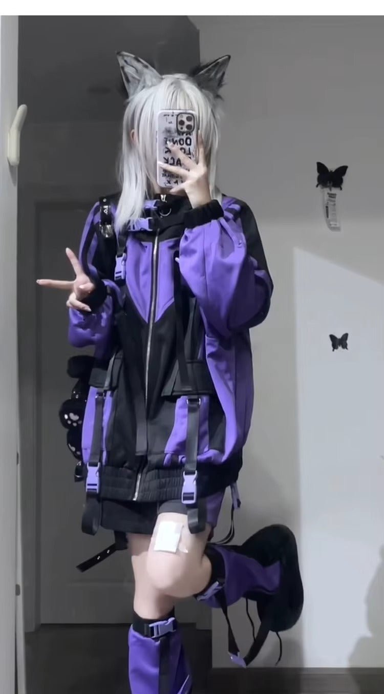 Women's Purple Techwear Jacket - ATLAS 1