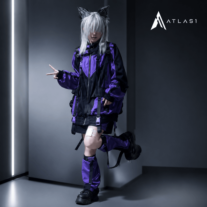 Women's Purple Techwear Jacket - ATLAS 1