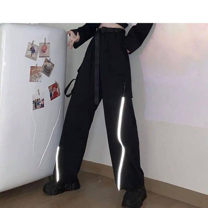 Women's Reflective Details Loose Techwear Cargo Pants - ATLAS 1