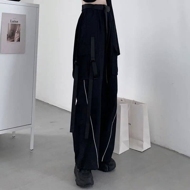 Women's Reflective Details Loose Techwear Cargo Pants - ATLAS 1