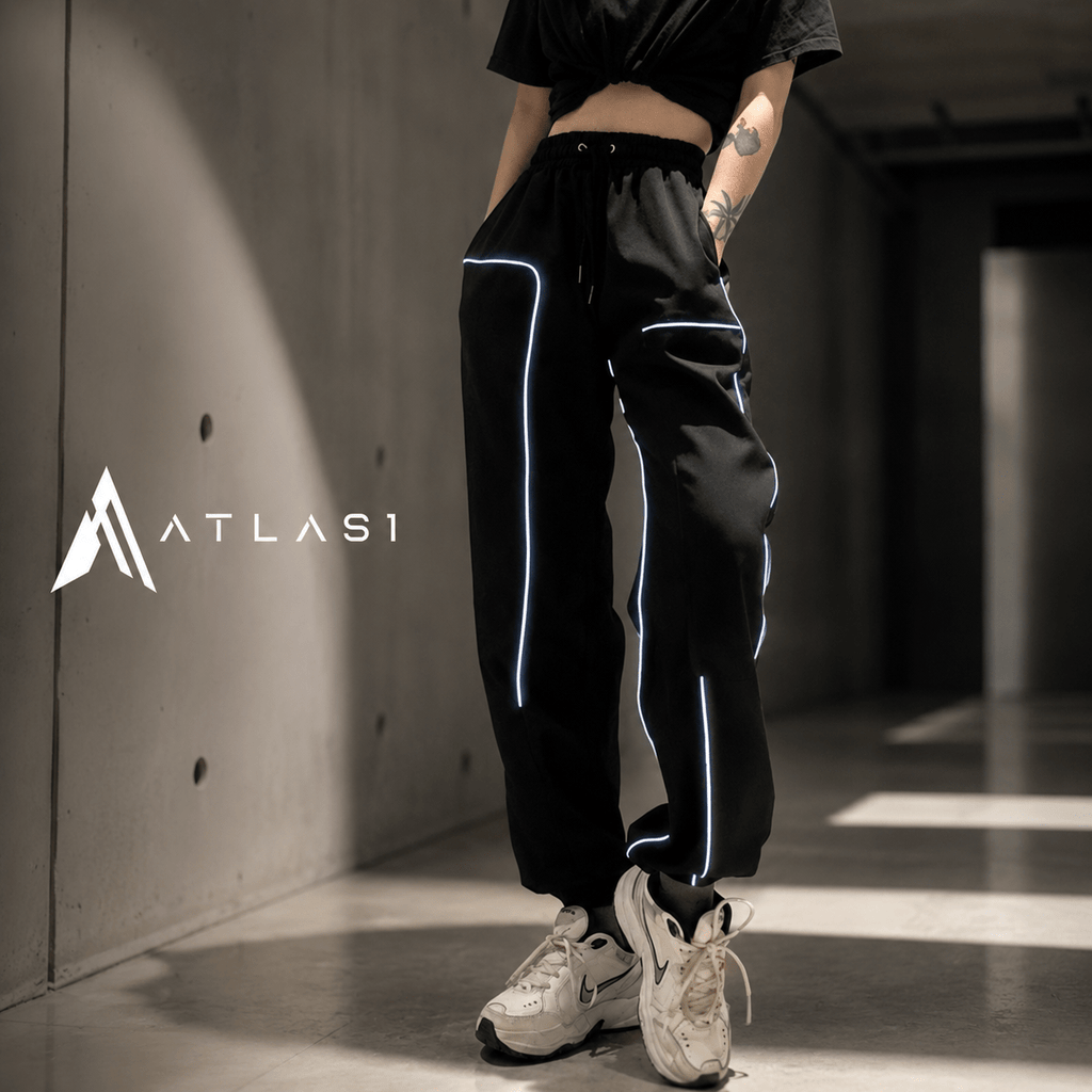 Women's Reflective High Waist Cyber Punk Joggers - ATLAS 1