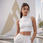 Women's Reflective Lines Techwear Crop Top - ATLAS 1