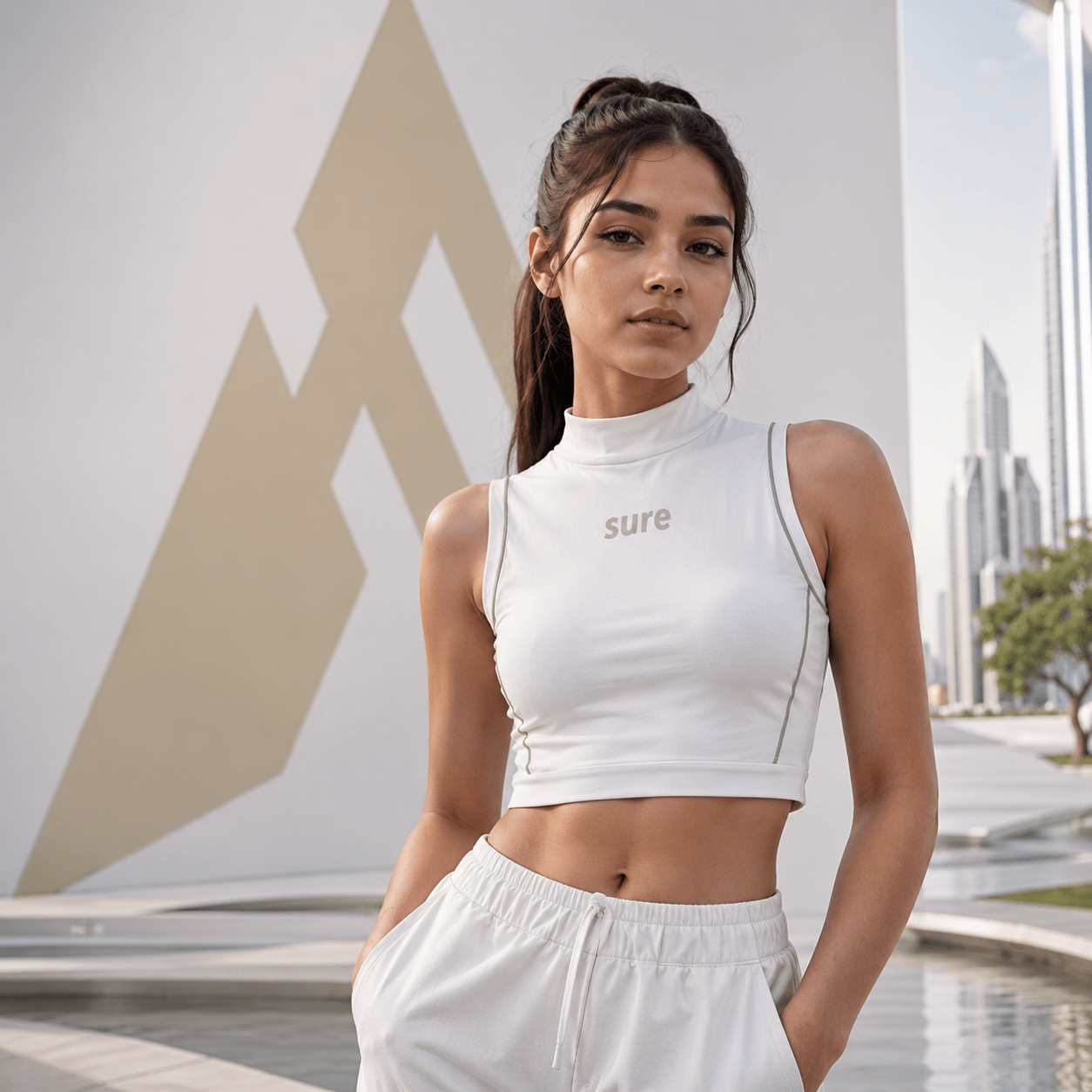 Women's Reflective Lines Techwear Crop Top - ATLAS 1
