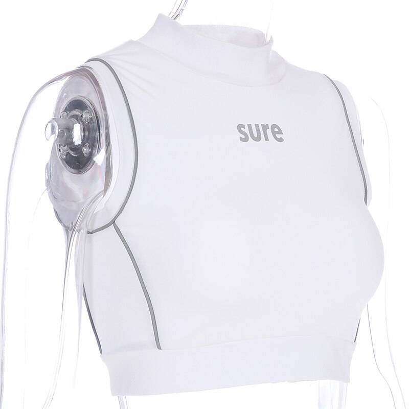 Women's Reflective Lines Techwear Crop Top - ATLAS 1