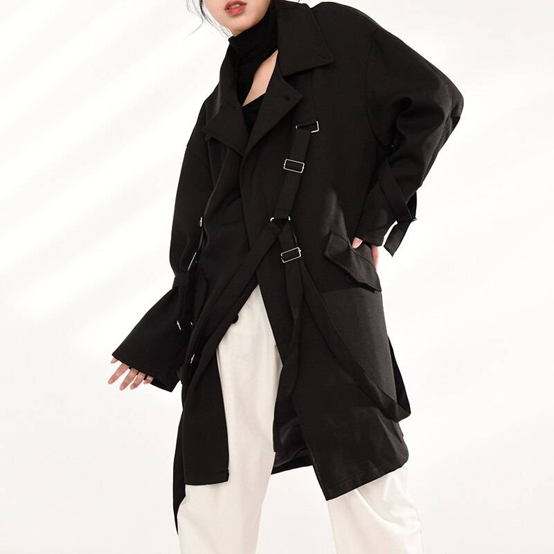 Women's Strappy Tactical Style Oversized Coat - ATLAS 1