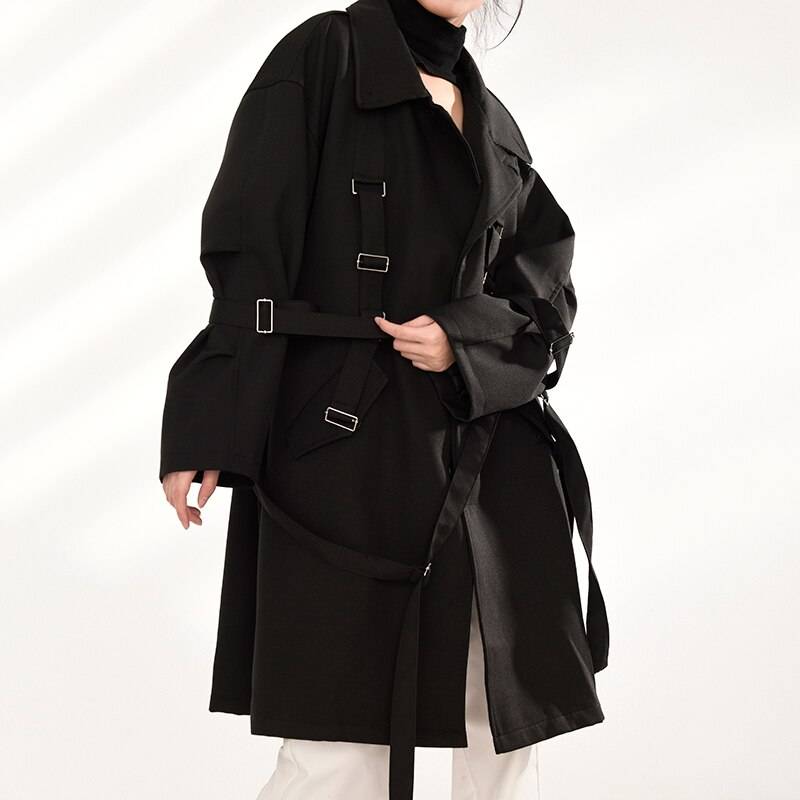 Women's Strappy Tactical Style Oversized Coat - ATLAS 1