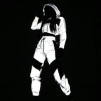 Women's Striped Reflective Techwear Crop Top and Joggers Set - ATLAS 1