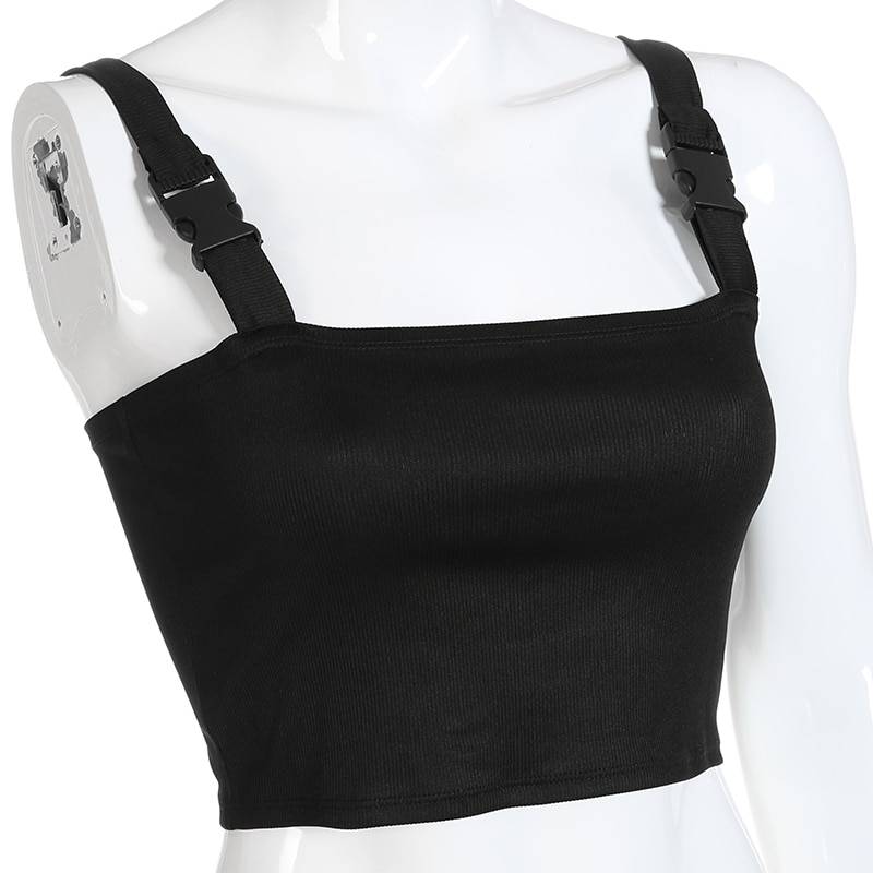 Women's Tactical Buckle Techwear Crop Top - ATLAS 1