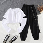 Women's Techwear Cargo Pants and Crop Sweatshirt Set - ATLAS 1