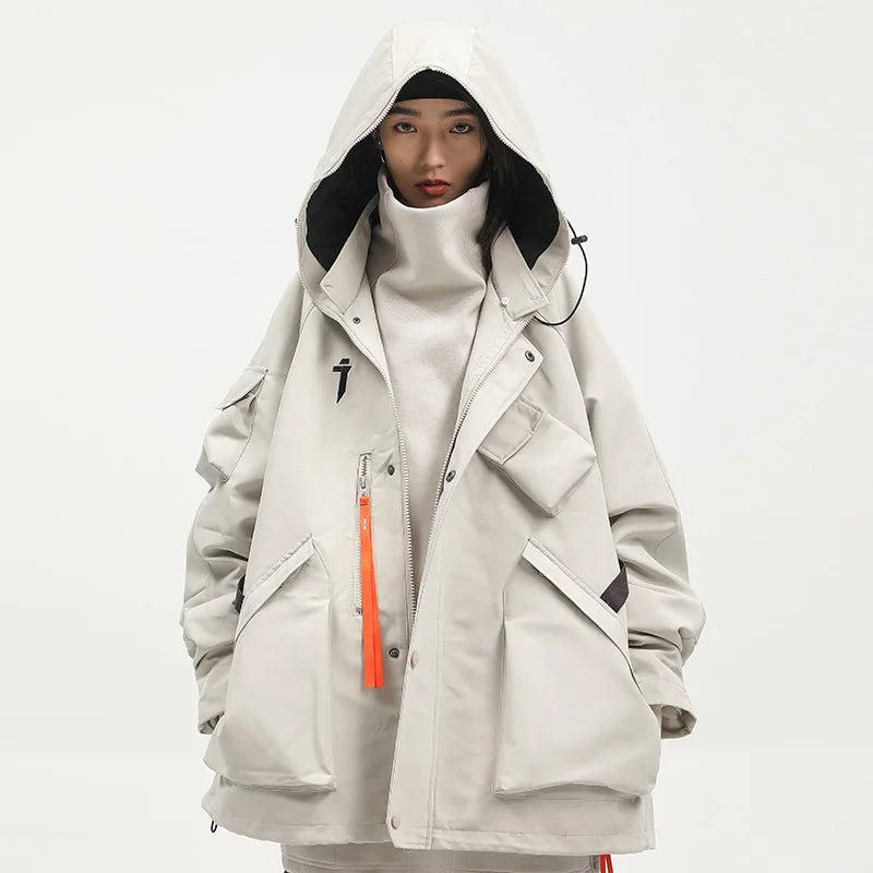 Женская techwear ветровка с капюшоном — Регулируемая конструкция для индивидуальной подгонки