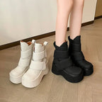 Women's Techwear Platform Faux Leather Mid-Calf Boots - ATLAS 1