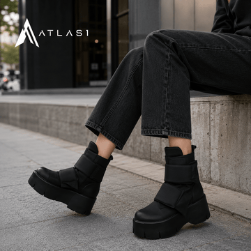 Women's Techwear Platform Faux Leather Mid-Calf Boots - ATLAS 1