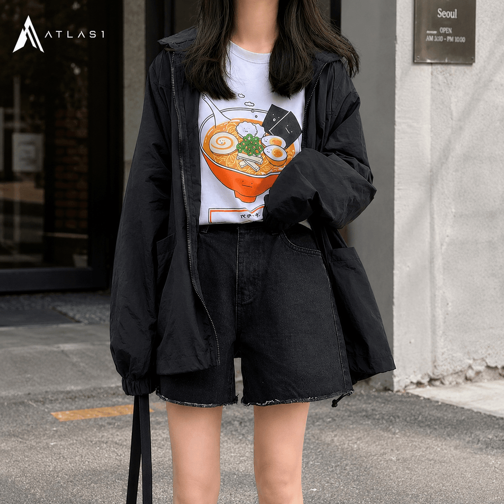 Women's Tokyo Print Streetwear Oversized Jacket - ATLAS 1
