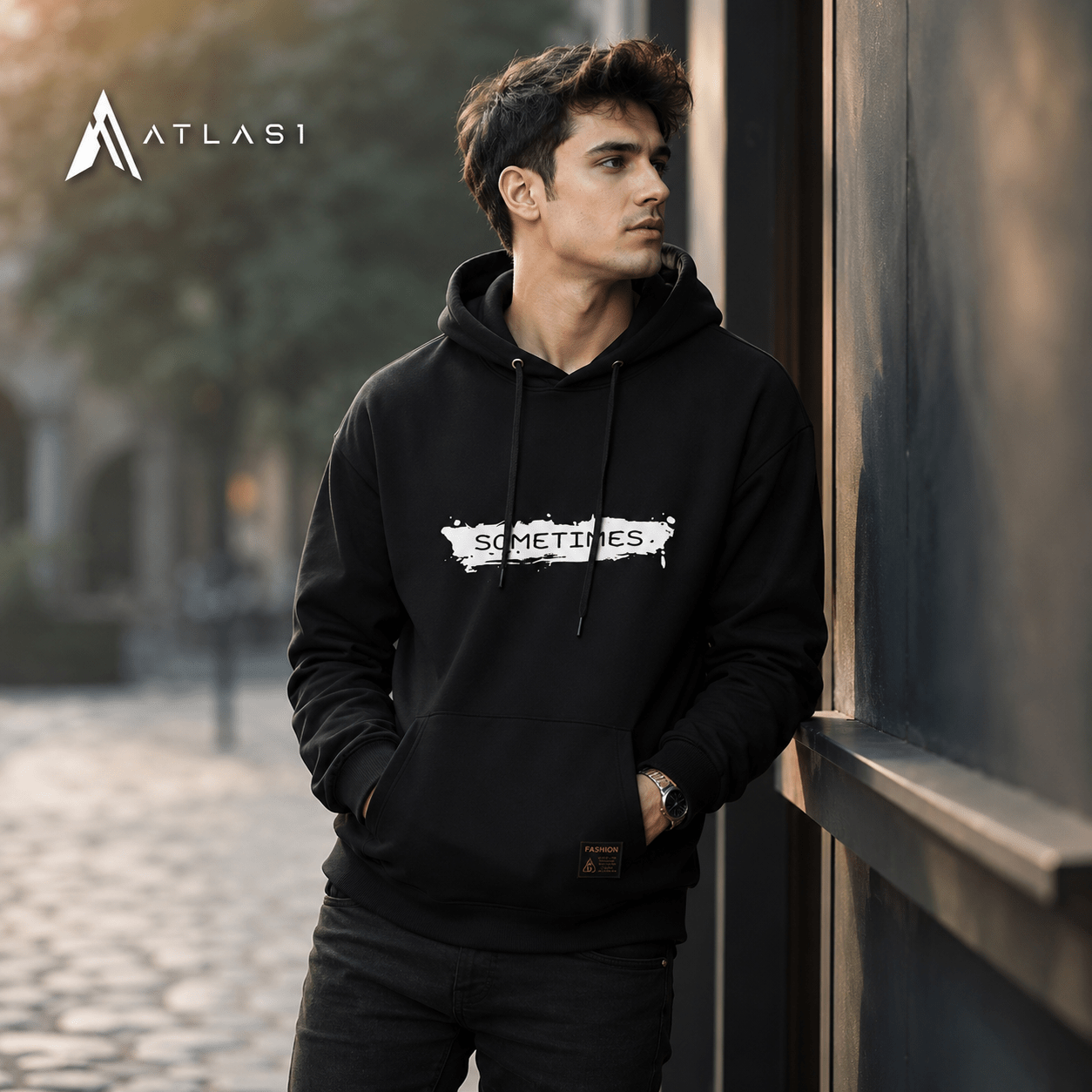 X-Print Plus Size Techwear Hoodie - ATLAS 1