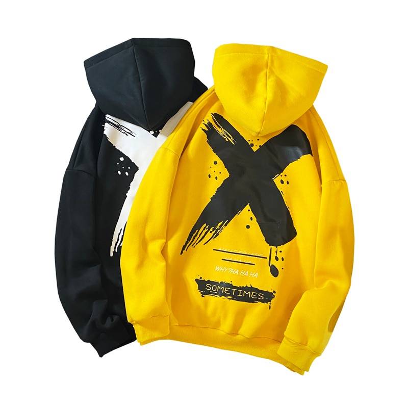 X - Print Plus Size Techwear Hoodie - ATLAS 1
