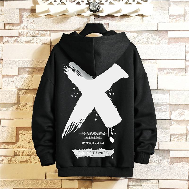 X - Print Plus Size Techwear Hoodie - ATLAS 1