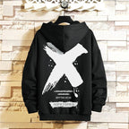X - Print Plus Size Techwear Hoodie - ATLAS 1